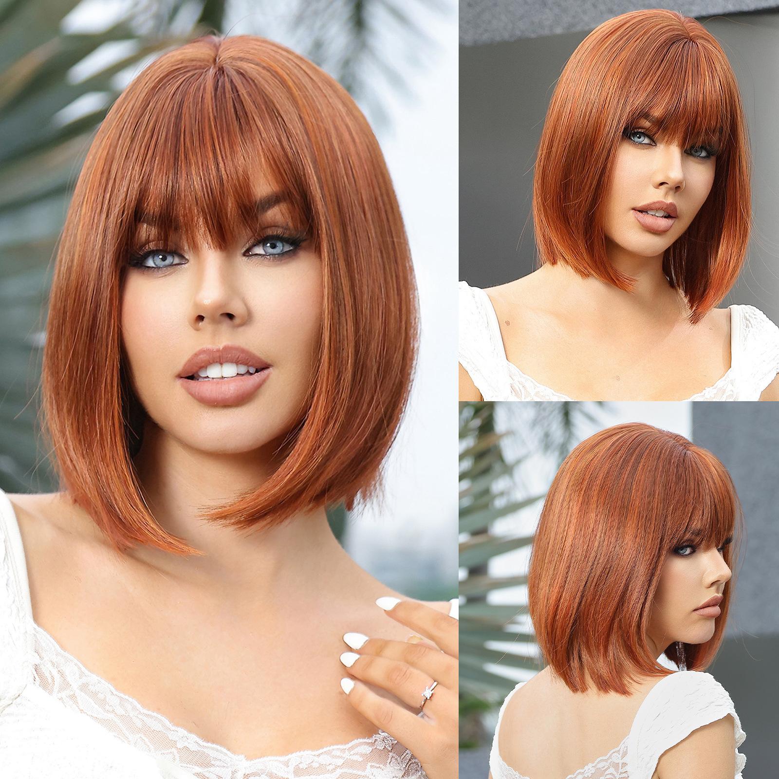 

Европейские и американские короткие парики для женщин, прямые волосы Pure Desire, воздушные челки для волос Bobo Head, омолаживающие новые парики с полным головным убором