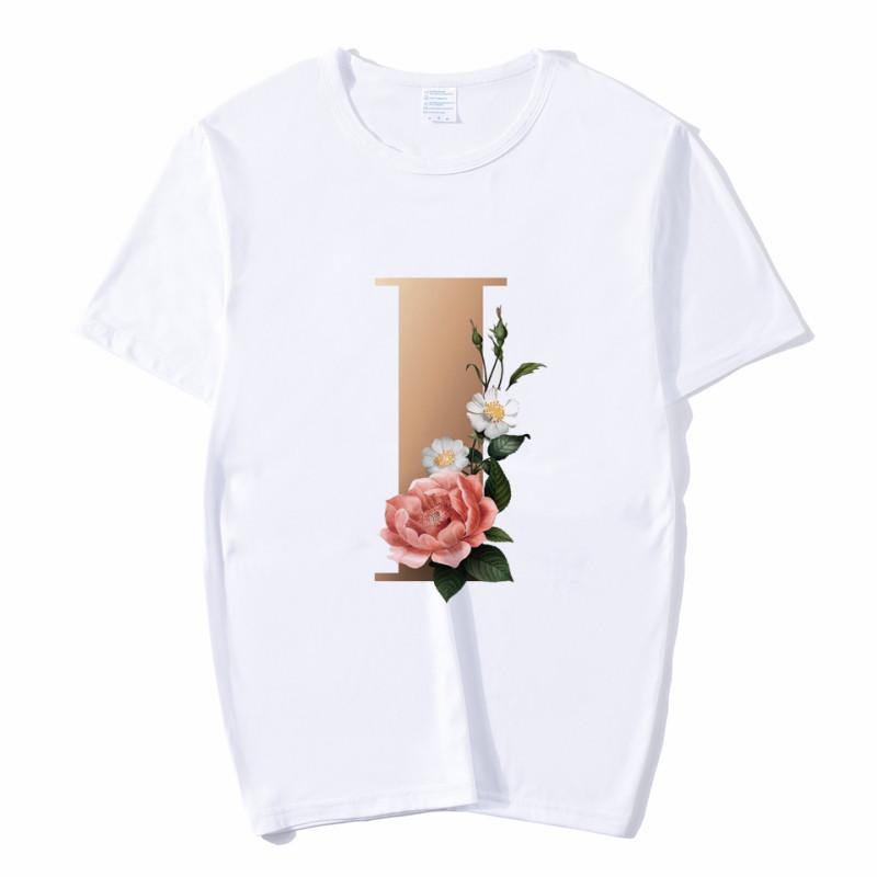 Summer A To Z 26 Alphabet Print Tshirt Cartoon Tees Women Streetwear Funny Casual T