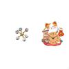 Sphere Cat Figurine Tabletop Ornament Modern Statue Decorative Sculpture Silent Wall Clock for Desk