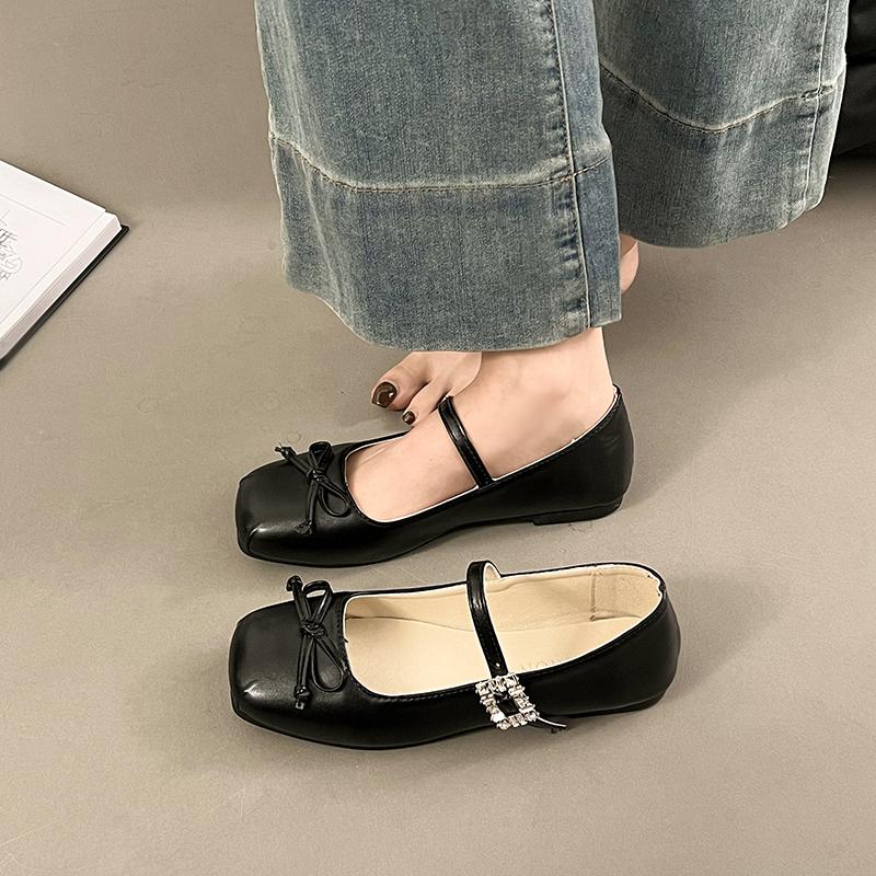 2024 Women Flat Shoes Round Toe Retro Mary Janes Loafers Female Belt Buckle Casual Autumn Lady Femme