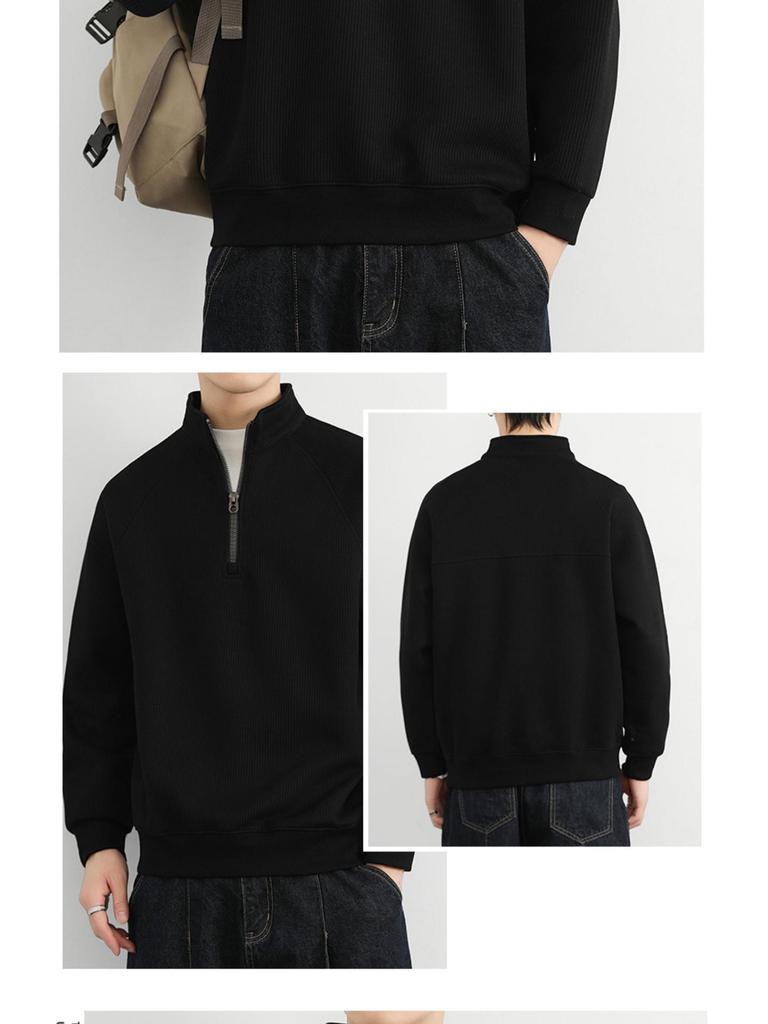 Herbst Neuankunft Übergröße Herren Stehkragen Übergroßer Cardigan Hoodie Jacke mit Lässiger Stimmung