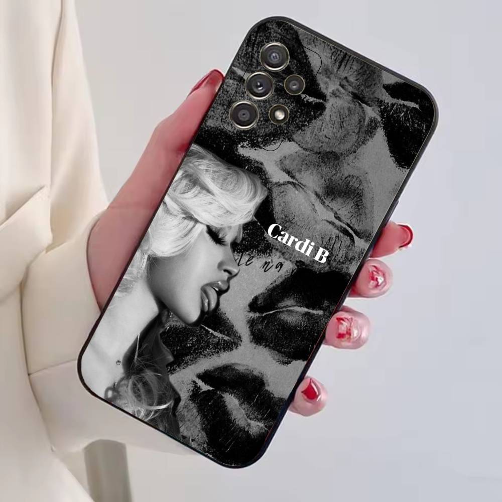 Hip Hop C-Cardi B Phone Case For Samsung S25,S24,S21,S22,S23,S30,Ultra,S20,Plus,Fe,Lite,Note,10,Black Cover