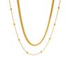 45/2000  Women's Multi-layer Titanium Steel Necklace, Fashionable Commuter Versatile Stainless Steel Snake Chain Blade Chain