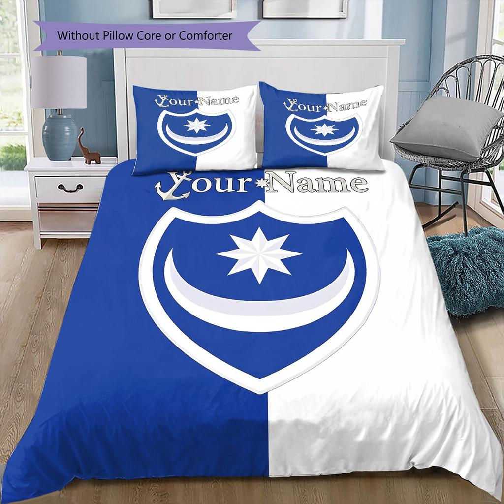 Nautical Crest Shield Custom Name Pattern Bedding Quilt Set Quilt Cover Pillowcase Home Birthday Gift(1 * duvet cover + 2 * pillowcase, without core)