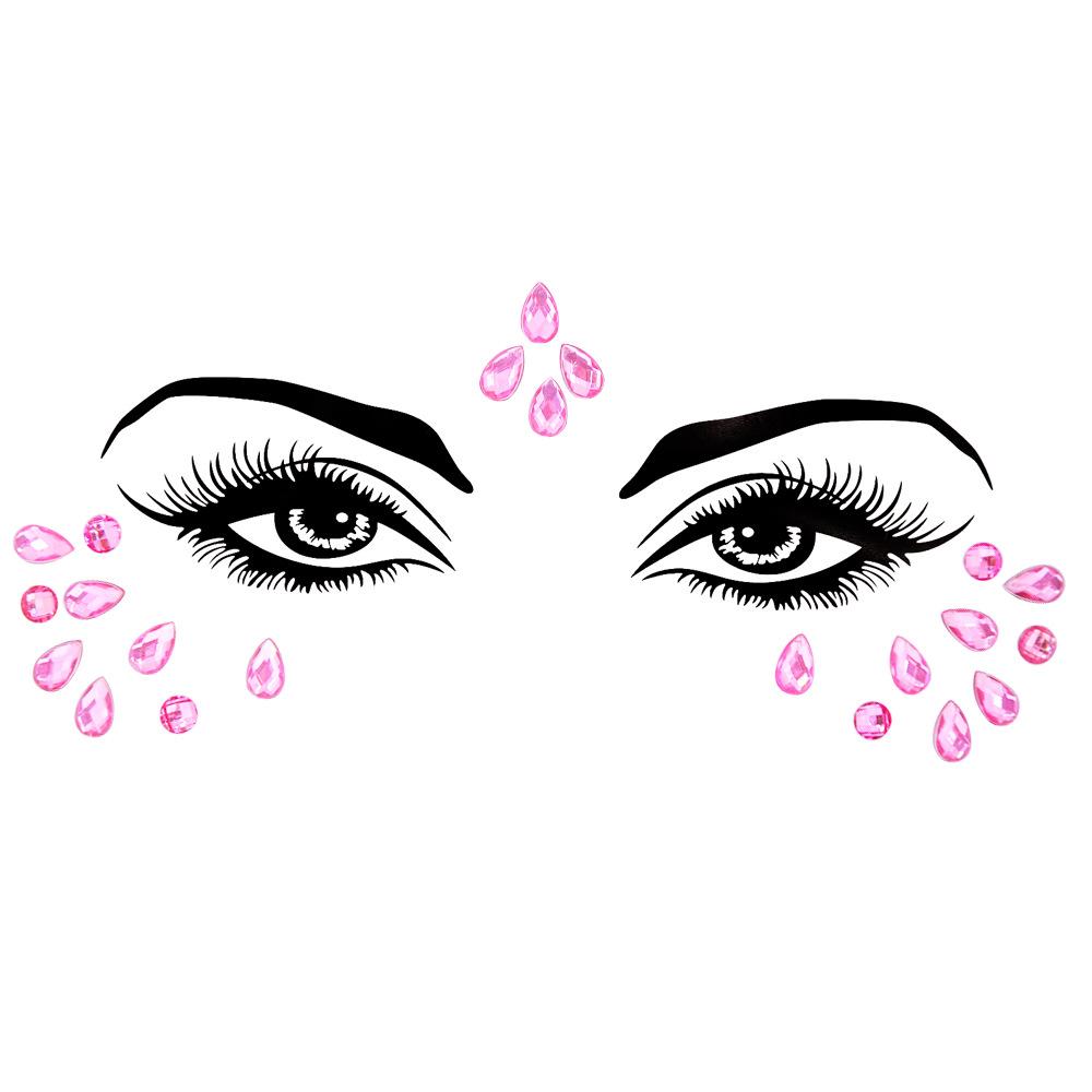 Crystal Tattoo Sticker Glitter Eyeliner Eyebrow Makeup Face Eyes Diamond Temporary Tattoo Rock Rhinestone 3D Eyeliner Stickers