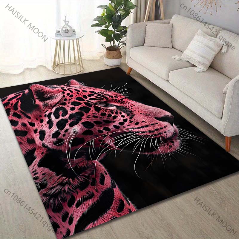 1 Stück Mehrere Größen Bunter Teppich mit Leopardenmuster für Wohnzimmer Schlafzimmer Sofa Heimdekoration Rutschfeste Fußmatte Luxuriöses Geschenk
