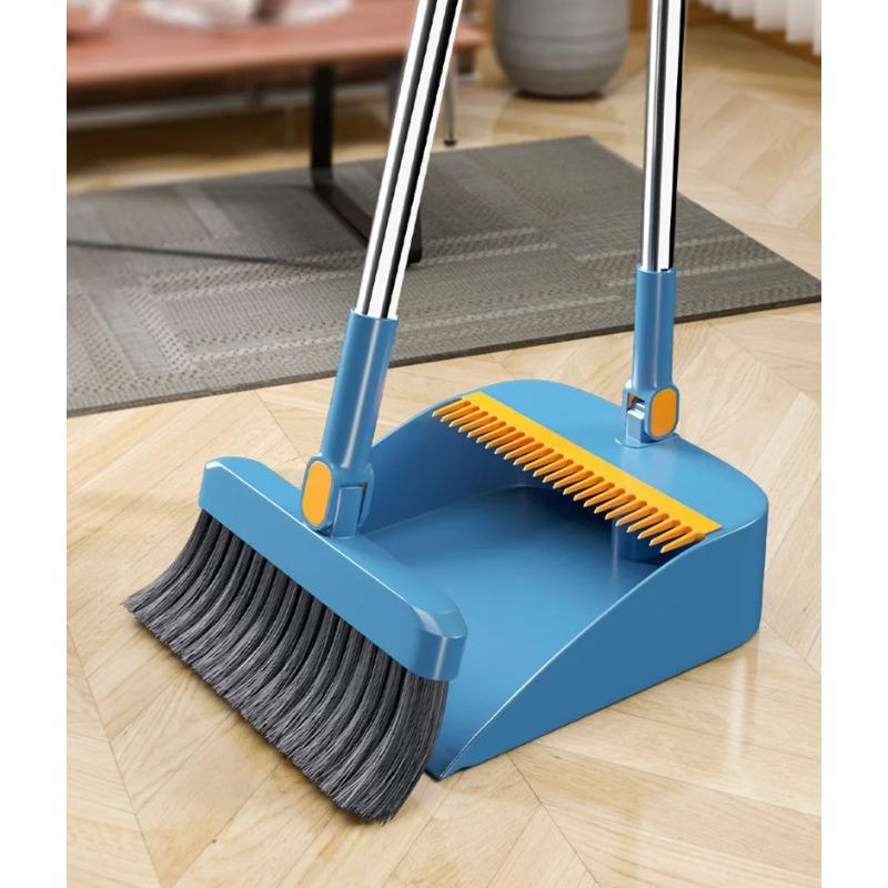 Broom Dustpan Set Household Long Handled Floor Cleaning Dust Collector Set Suitable Home Kitchen Room Office Cleaning