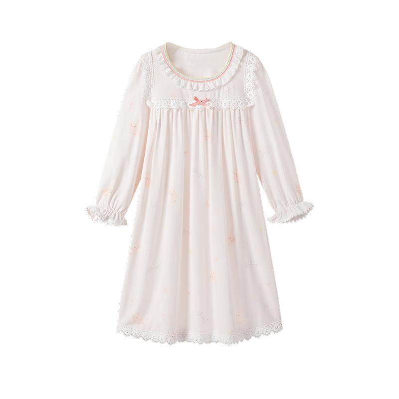 YEEHOO Girls' Pink Silky 50S Modal Sleep Dress