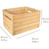 Caisse en Bois Vintage Clair - CREATIVE DECO - 50x40x30 cm - Caisse Bois Vin - Cagette Bois - Fruits - Rangement