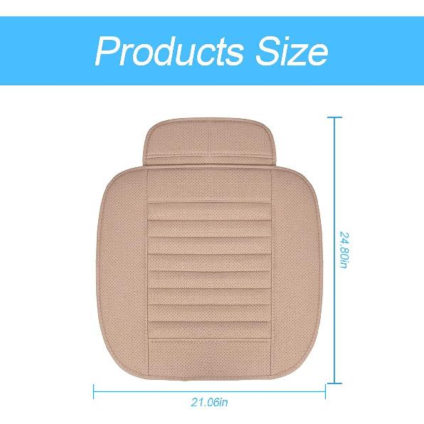 Leather Car Seat Cover, Car Front Seat Cushion/Protector, Breathable Comfort Automotive Seat Cover, Compatible with Most Cars, Vehicles, SUVs, Car