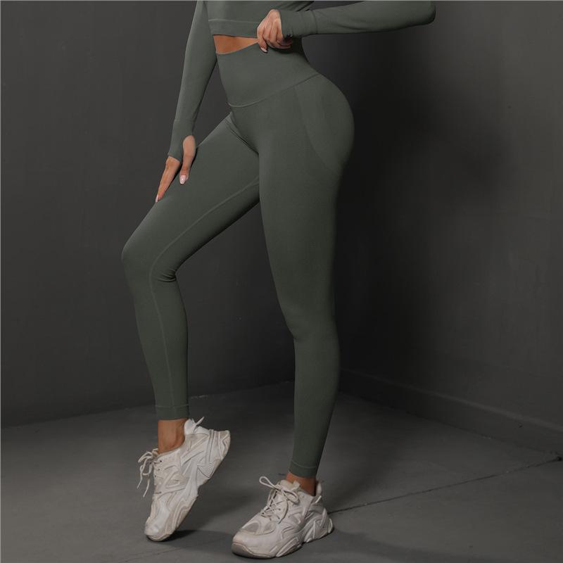 ALO Yoga Dames Hoge Taille Strakke Sportbroek - Perzik Lift Hardlopen Fitness Capris