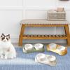 Ceramic Cat Bowls Set for Food and Water, Elevated Design Cats Puppies