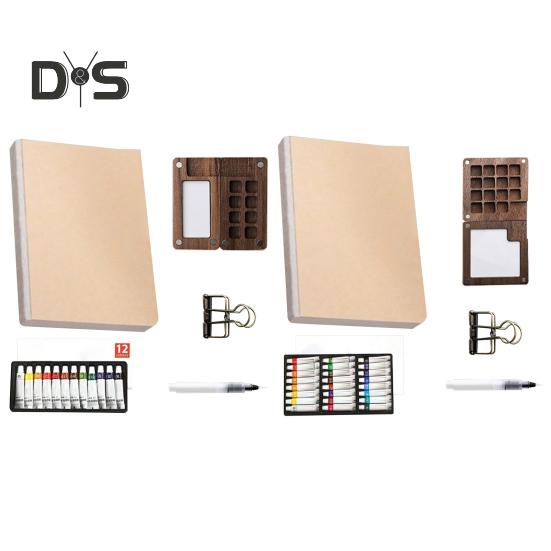 Travel Watercolor Set Pocket Mini Watercolor Paints Set Watercolor Painting Kit with Binder Clip Palette for Painting Party DIY Art Painting