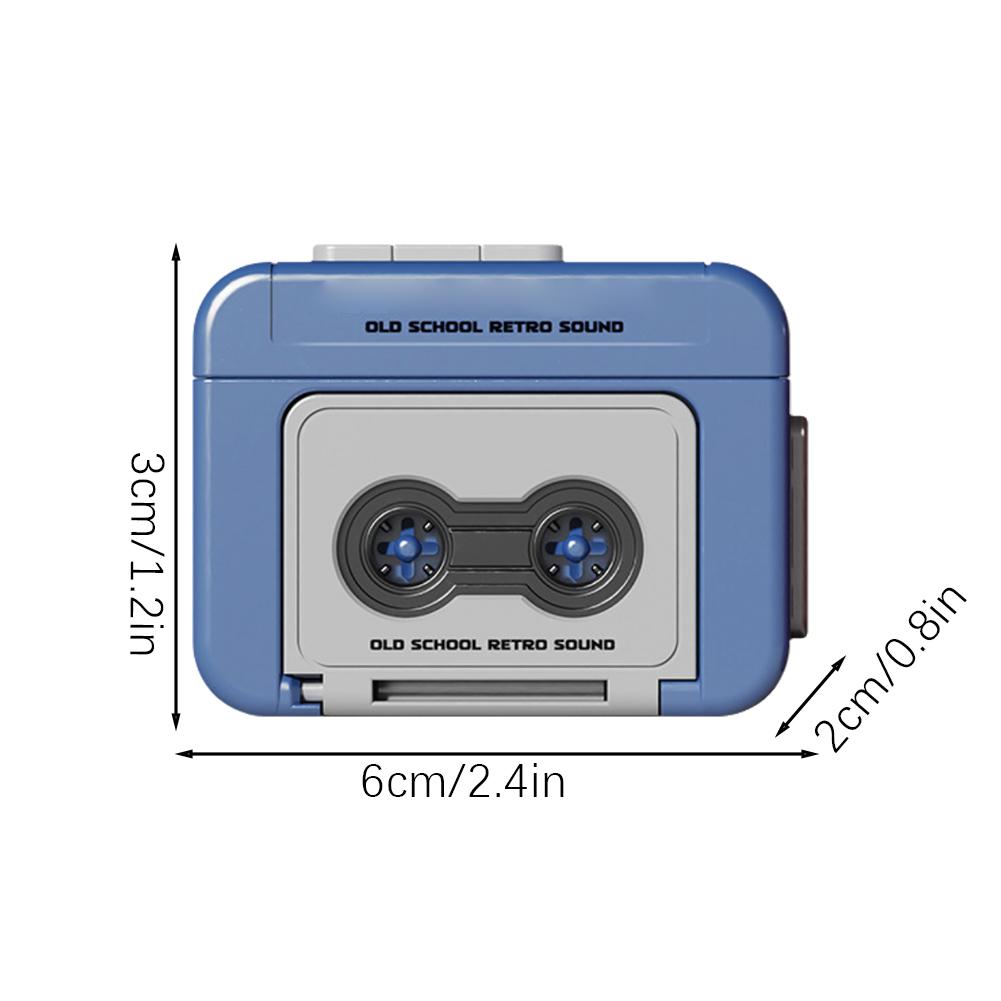 Vintage Mini Recordable Vintage Tape Recorder Couple Gift Retro Cassette Recorder Classic Fun Red And Blue Couple Gifts