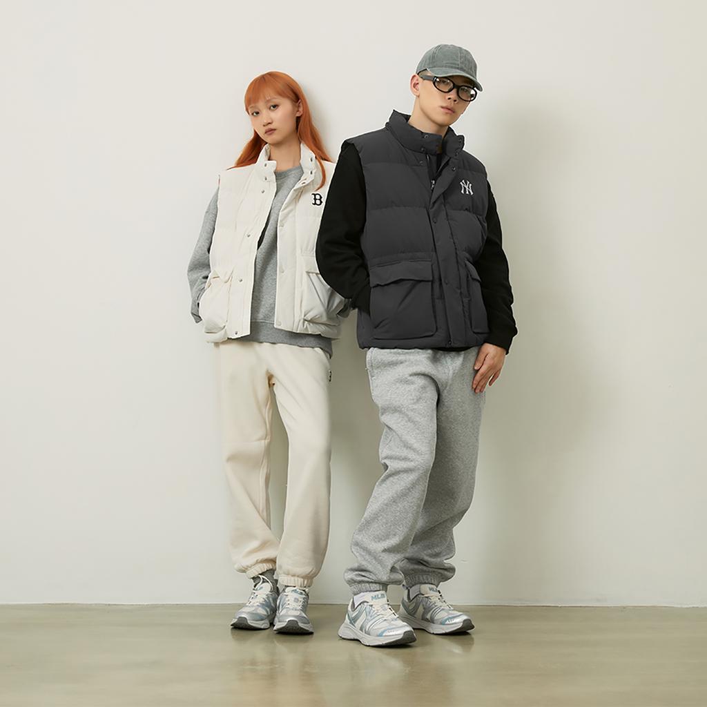 New MLB Basic Collection New York Mets 24FW Knitted Sports Pants Unisex Heather Gray 3APTB0646-09MGS