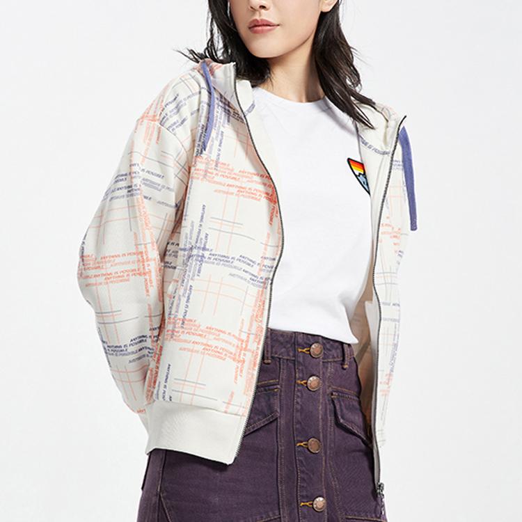 LiNing Letter Print Sweatshirt Women Tops White AWDQ028-4