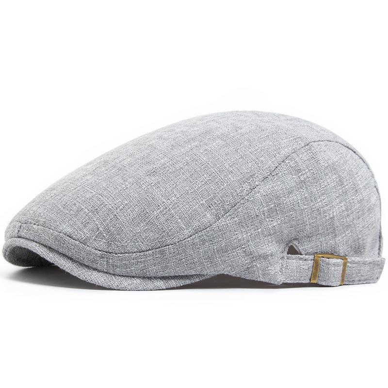 

Men s sunshade cap summer thin cotton and linen breathable beret double-breasted adjustment casual forward hat adjustable