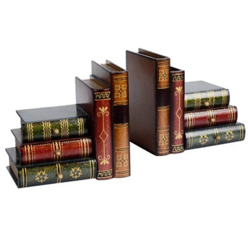Vintage Faux Bookends Decorative Home Office Storage Organizer Box Home Organization and Storage