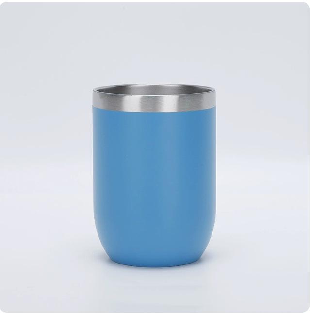 Tazza termica in acciaio inossidabile 304, Bicchiere da vino a doppia parete a forma di uovo da 12 oz, Mantiene le bevande calde o fredde.