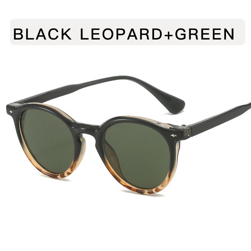 Round Shape Women's Sun Glasses Vintage Retro Rivets Decoration Sunglasess Women UV400 Protection Male Sunglass