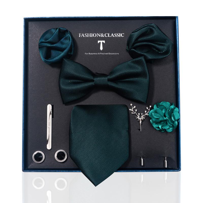 High-End Wedding Groom Tie Pocket Towel Corsage Gift Box Set Men'S Tie