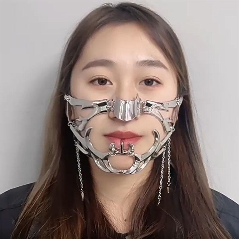 Masked Decoration Face Necklace Personality Punk Style Adjustable Gift Jewelry
