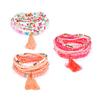 Women Girl's Jewelry Retro Bohemian Style Colorful Handmade Beaded Multi Layers Tassel Trim Hypoallergenic Bracelets