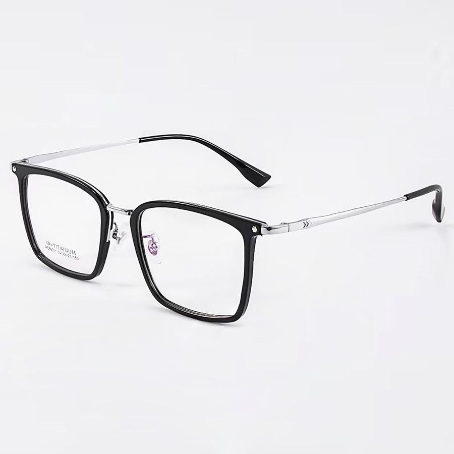 

Trendy Oversized Korean-Style Clear Titanium Square Eyeglasses for Men
