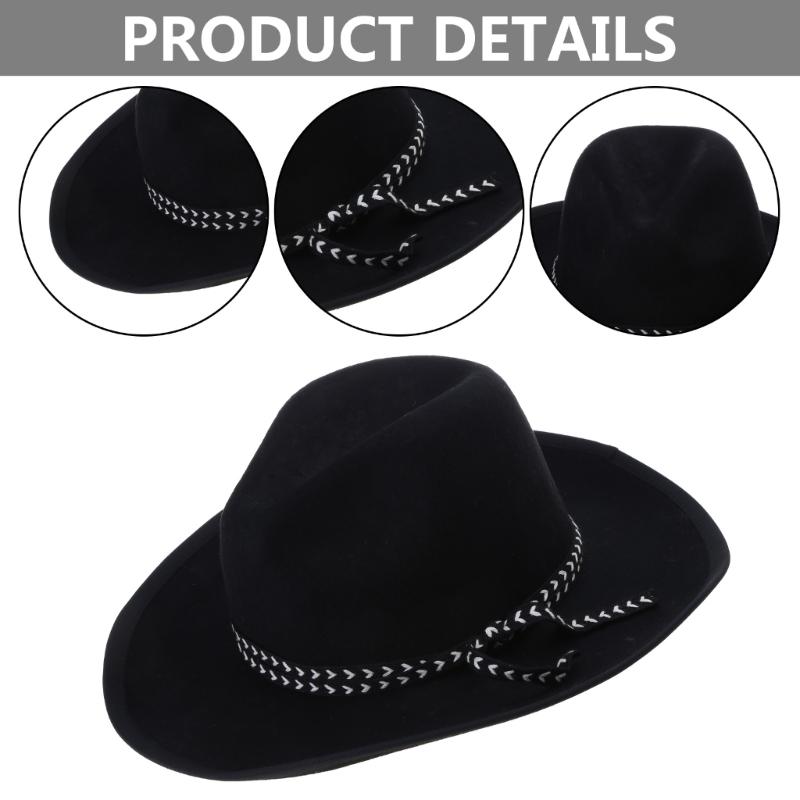Cowboy Hat Fedoras Western Short-Brimmed Hat for Women Man Casual Wear Western Fedoras Man Women Unisex Wear