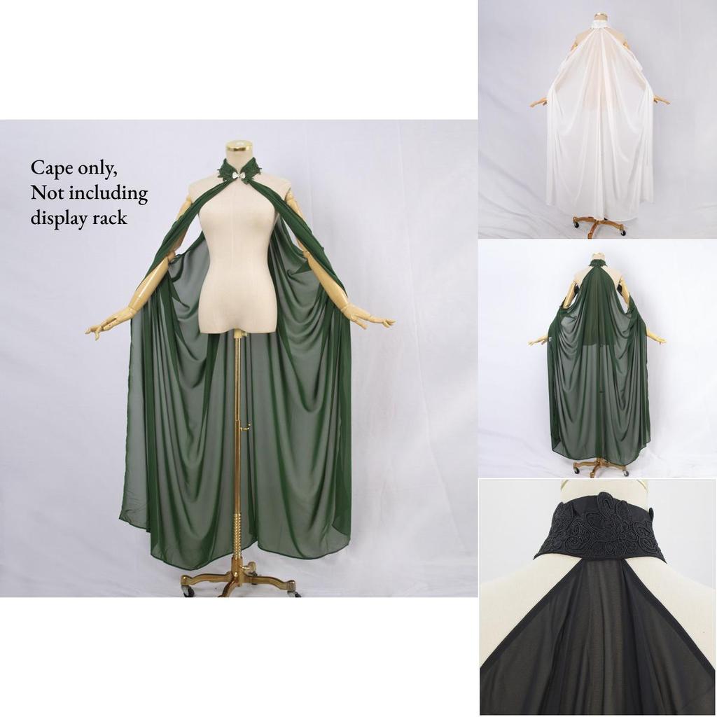 Elegant Ivory Chiffon Neck Wrap Cape For Women Lightweight Bridal Shawl