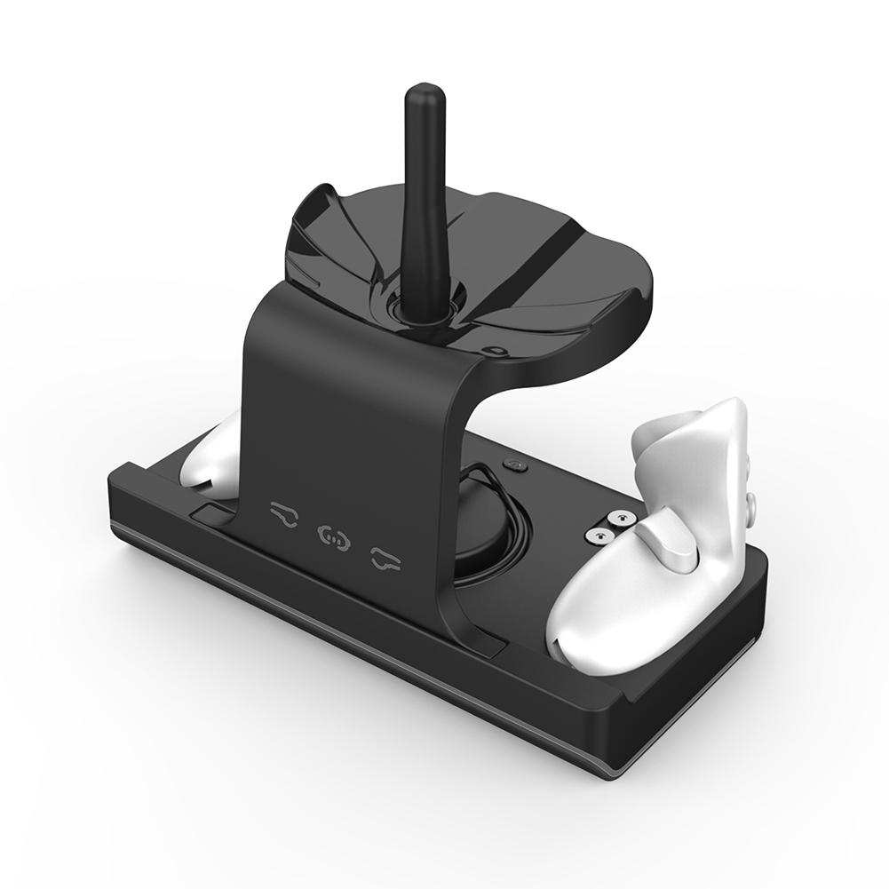 RGB Charging Station VR Headset Display Stand With LED Indicator Controller Handle Batteries Compatible For Meta Quest 3 Headset Controllers