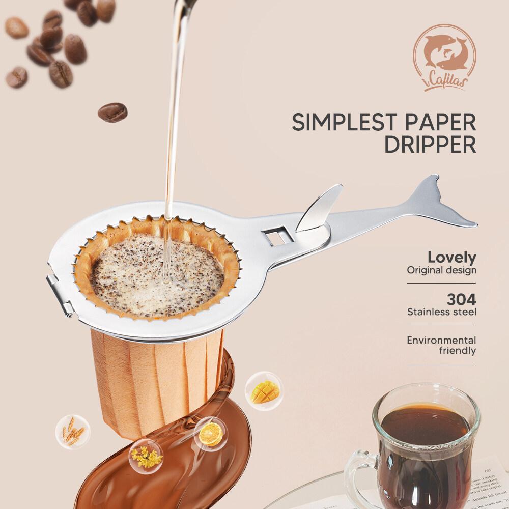 i Cafilas [HLB15] Enkleste Håndlagde Kaffeholder Klemme Bryggerstativ Rist Papirfilter for Dryppkaffe Hindre Fall Av 304 Rustfritt stål