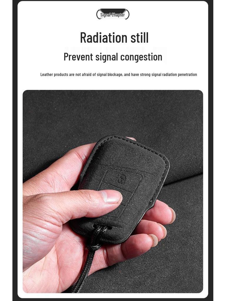 Volkswagen Wildleder Schlüsselhülle für Touran, Tayron, Tiguan L, Sagitar, Lamando L, Magotan, CC, ID4 - Vollständige Abdeckung