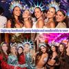 1-20pcs Laser Holographic Glow Headband for Christmas Halloween Party Costume Decoration Accessory Home Celebration
