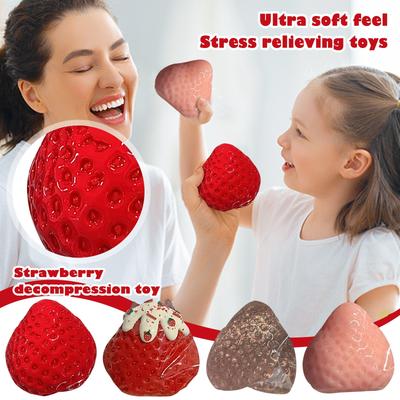 Solider Schnee-Oberteil Erdbeer-Quetschspaß Weiches Imitations-Silikon-Gefühl Dekompressions-Ventilationsspielzeug
