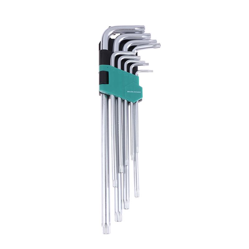 9Pcs/Set Torx Star Wrench Kits Extended Allen Keys Hexagon Spanner Key Set Plum Blossom Dual End L Type Star Screwdriver
