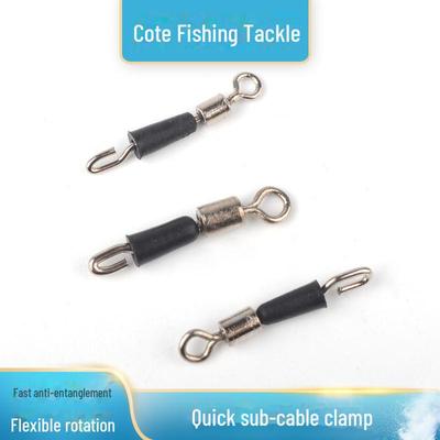 Conector pivotant anti-încurcare cu clips rapid, inel în formă de opt și știft de deschidere pentru pescuit