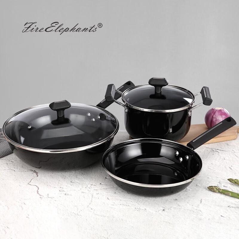 Huoxiang Texas Crystal Porcelain 3-Piece Cookware Set