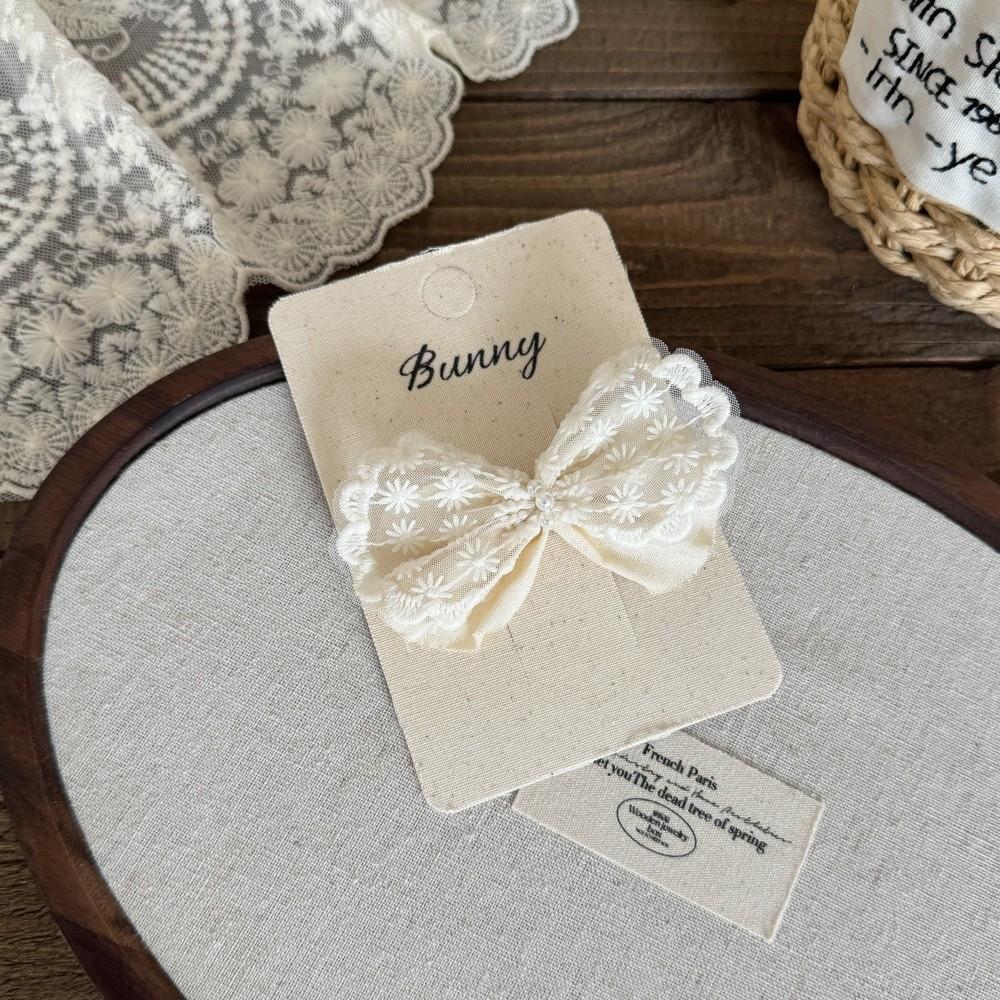 Cute Milk Apricot Lace Hair Clip Hair Accessories Headwear Kids Hairpins Handmade Bow Barrettes