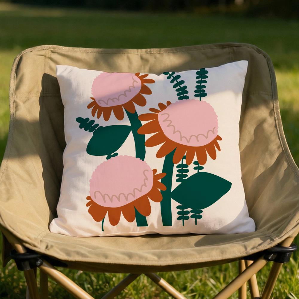 Plants and Flowers Cushion Cover Soft Reversible Durable Pillow Cover MultiScene Use for Home Car Daily Comfort