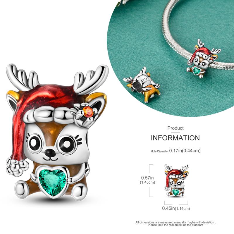 Copper Charms Winter Series Beads Snowman Penguin Pendant Fit Women Original Bracelet Christmas Diy Jewelry Dangle