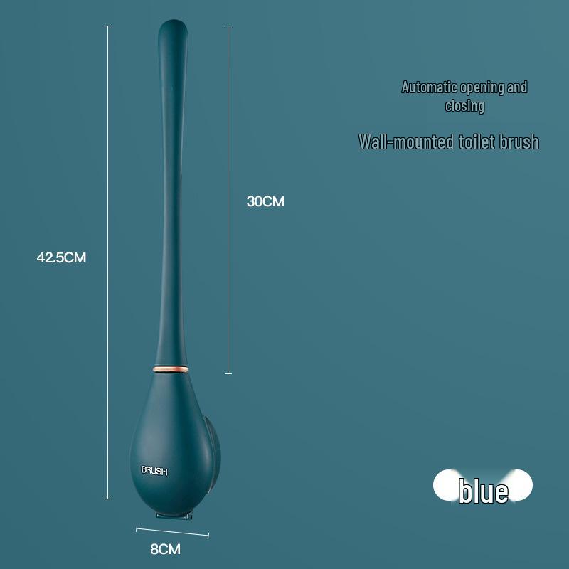 

Силиконовый набор туалетных щеток с длинной ручкой и мягкой щетиной - Настенный, Без мертвых зон синий