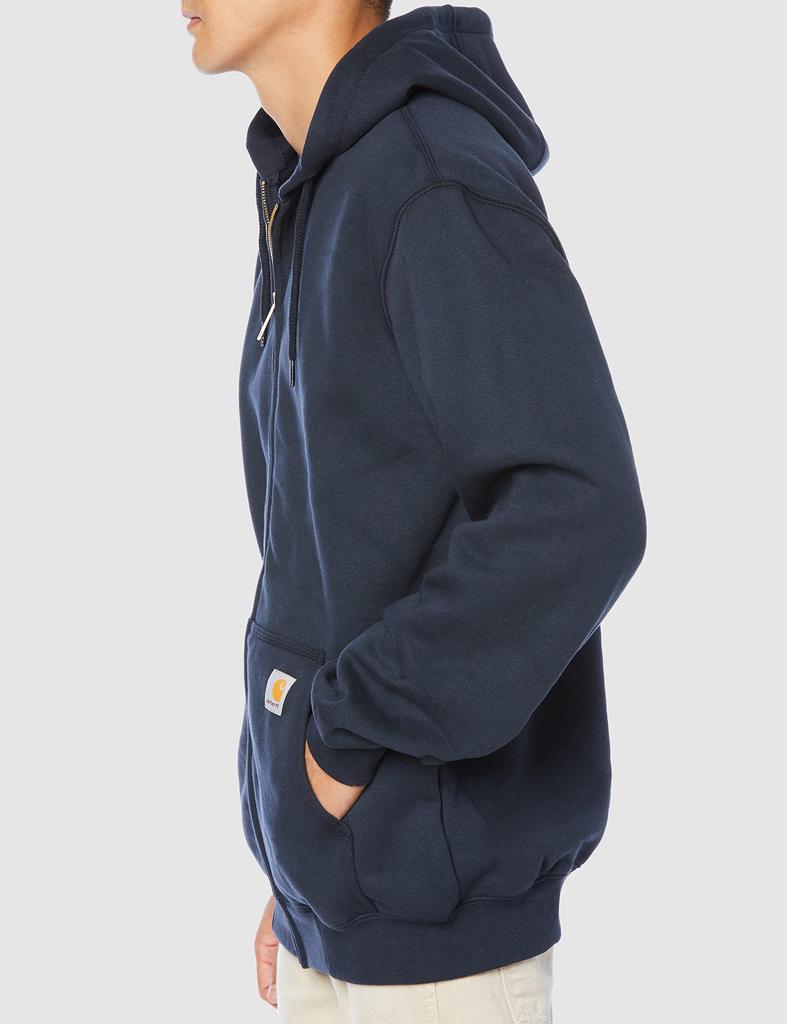 Carhartt Midweight Hooded Medium Men's Zip-Front Sweatshirt, Navy, [Used]