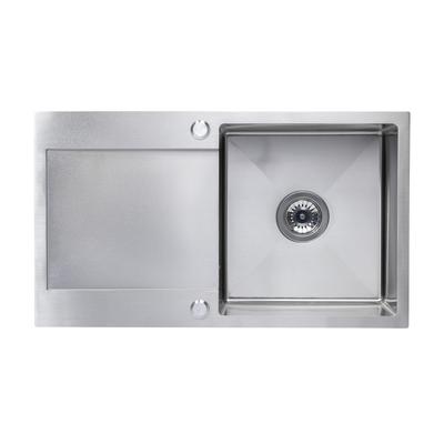 Single Bowl Stainless Steel Sink with Drainer and Inox Marmara Siphon