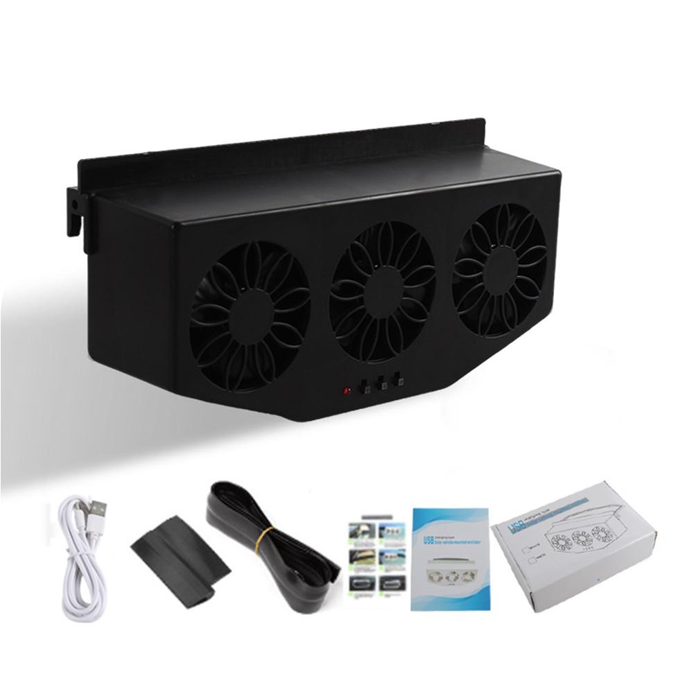 Car Solar Powered Charging Exhaust Fan USB Charging Window Ventilator Air Circulation Cooler Car Inside Summer