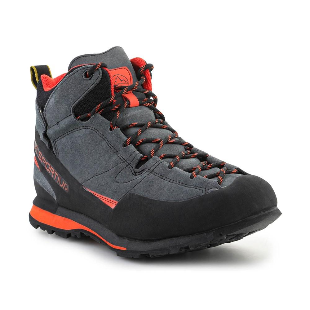 La Sportiva Boulder X Mid GTX hiking boots carbon flame