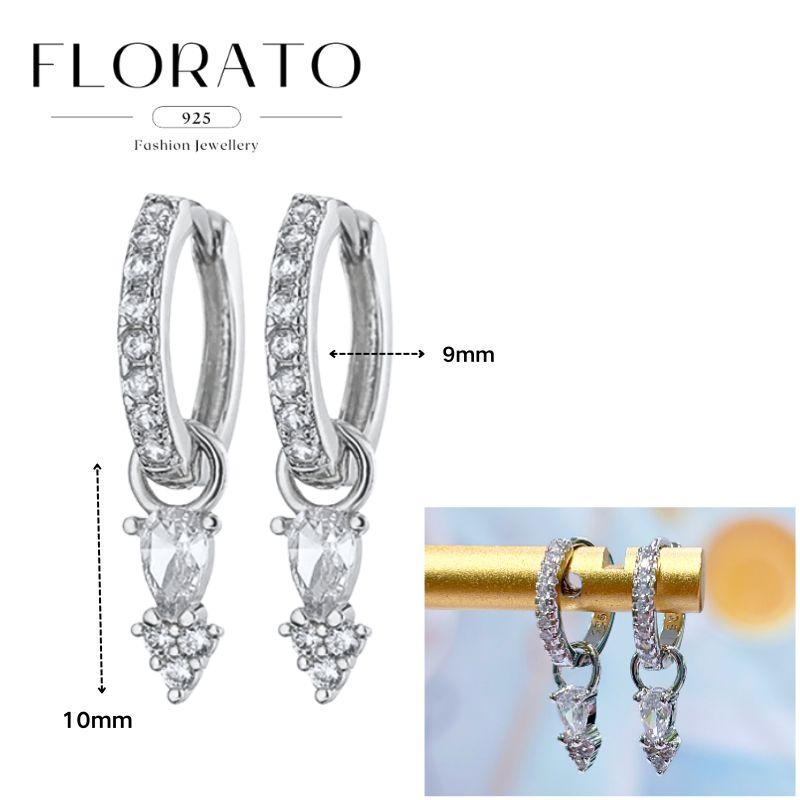 FLORATO 925 Silver Earrings Chain Tassel Pendant Earrings Zircon Silver Earrings for Women Trend Luxury Wedding Jewelry