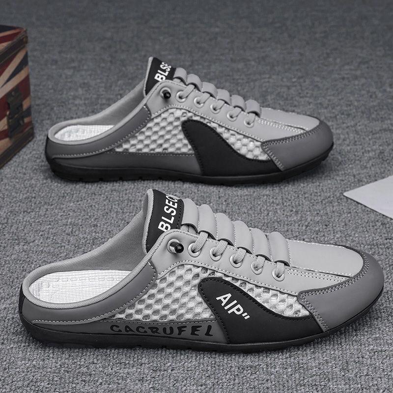Baotou Semi-support Shoes, Mesh Hollow Breathable Casual Shoes, Soft-soled Soft-faced Slip-ons, Casual Shoes