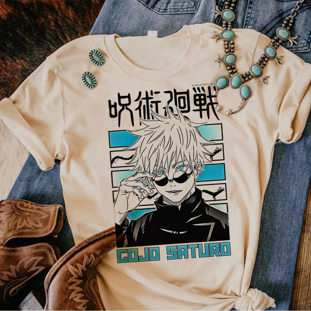 Jujutsu Kaisen shirt female korean clothes anime Grunge Gothic graphic Psychedelic Trendy korean clothes Breathable Graphic