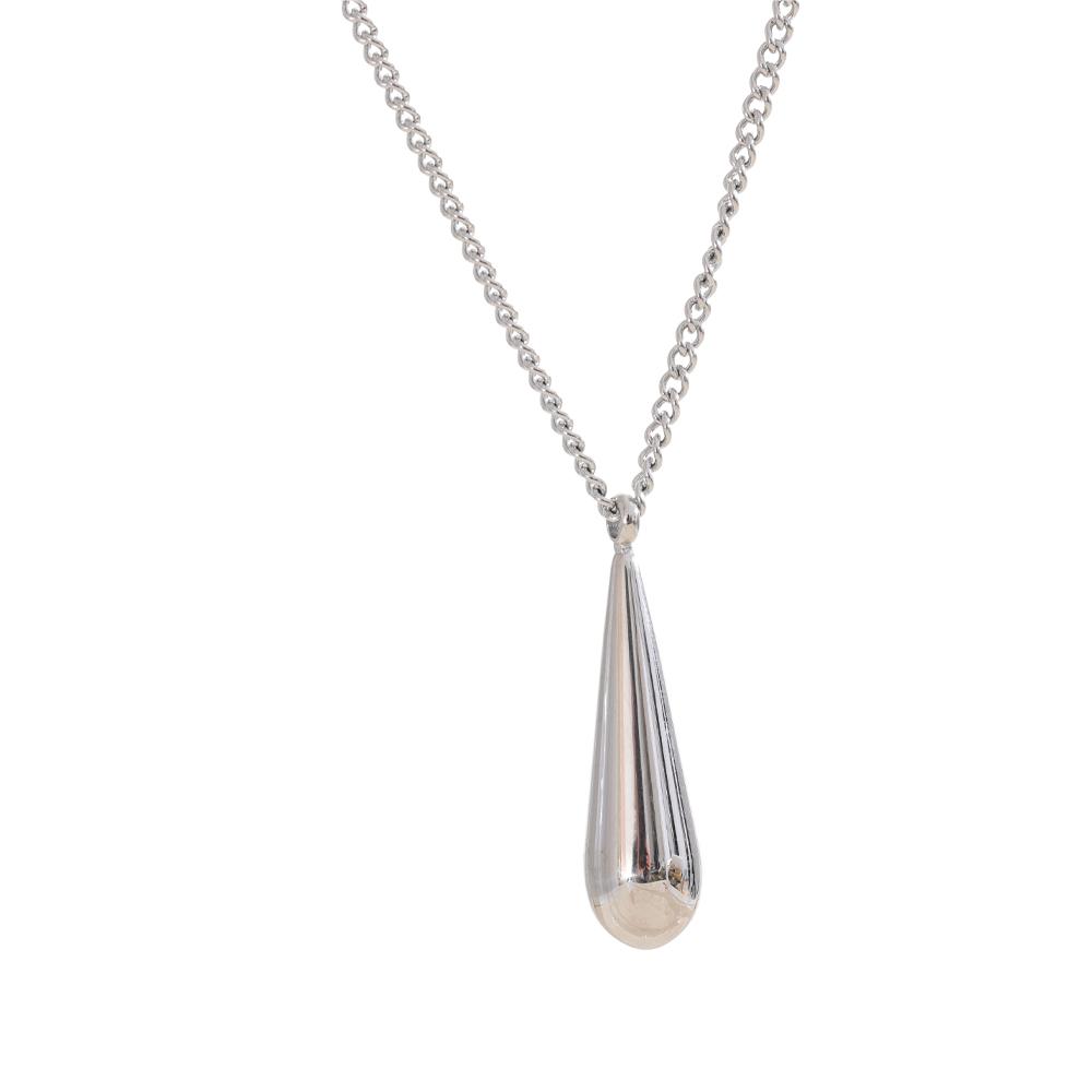 

Yhpup Stainless Steel Metal Water Drop Pendant Necklace Minimalist Chic Collar Jewelry for Women Accessories